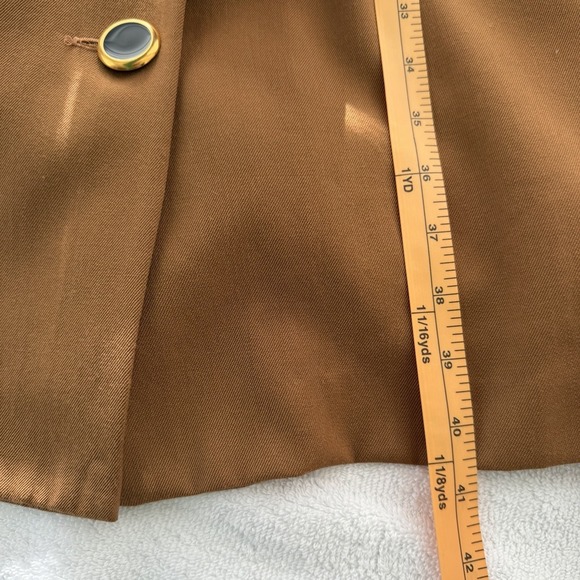 Vintage Wool Coat Dress Funnel Neck Brown Size 14 Sandra Ow-Wing NR1 80s - Picture 9 of 10